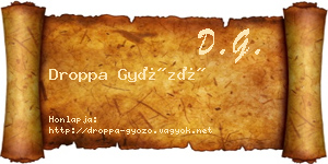 Droppa Győző névjegykártya